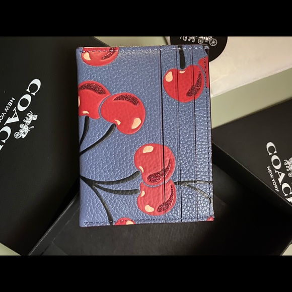 COPY - Coach Card Case with Cherry Print - Picture 2 of 3